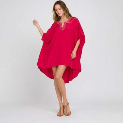 Crepe Silk Kaftan     Free Size   Elegant Party   Resort Wear   Sun Rose Fashions