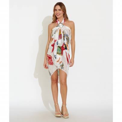 Ocean Print Pareo with Buckle