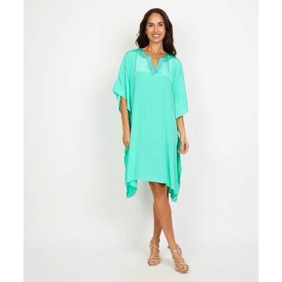 Thread work Sea Green Kaftan