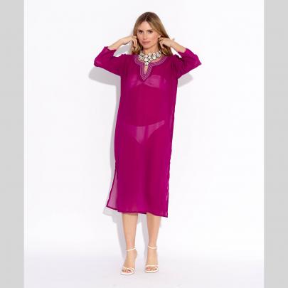 Wine Georgette Kurta Dress – Elegant Summer Kurta